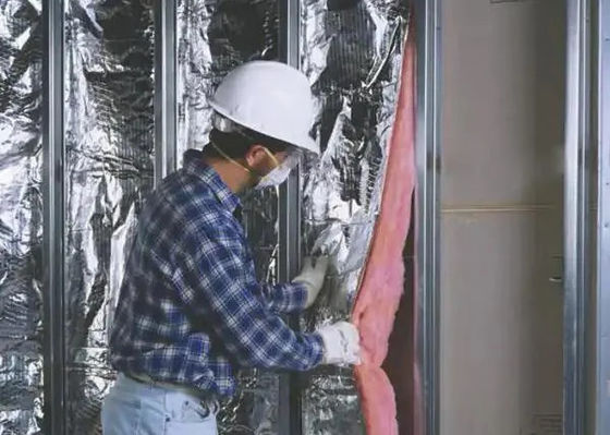 Fireproof Fiberglass Core 3mm 6mm Foil Facing Flexible Reflective Foil Insulation For Metal Building